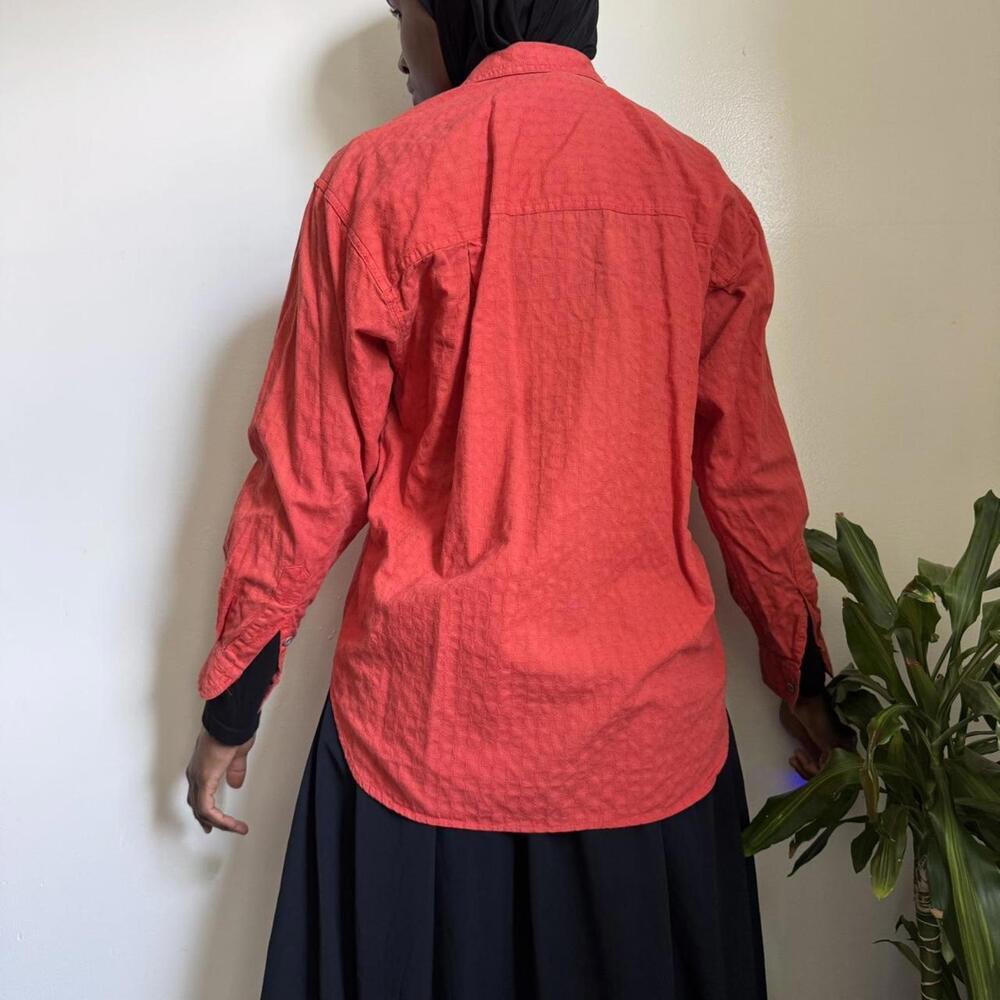 Vintage Orange button-up casual shirt size S - Picture 5 of 6
